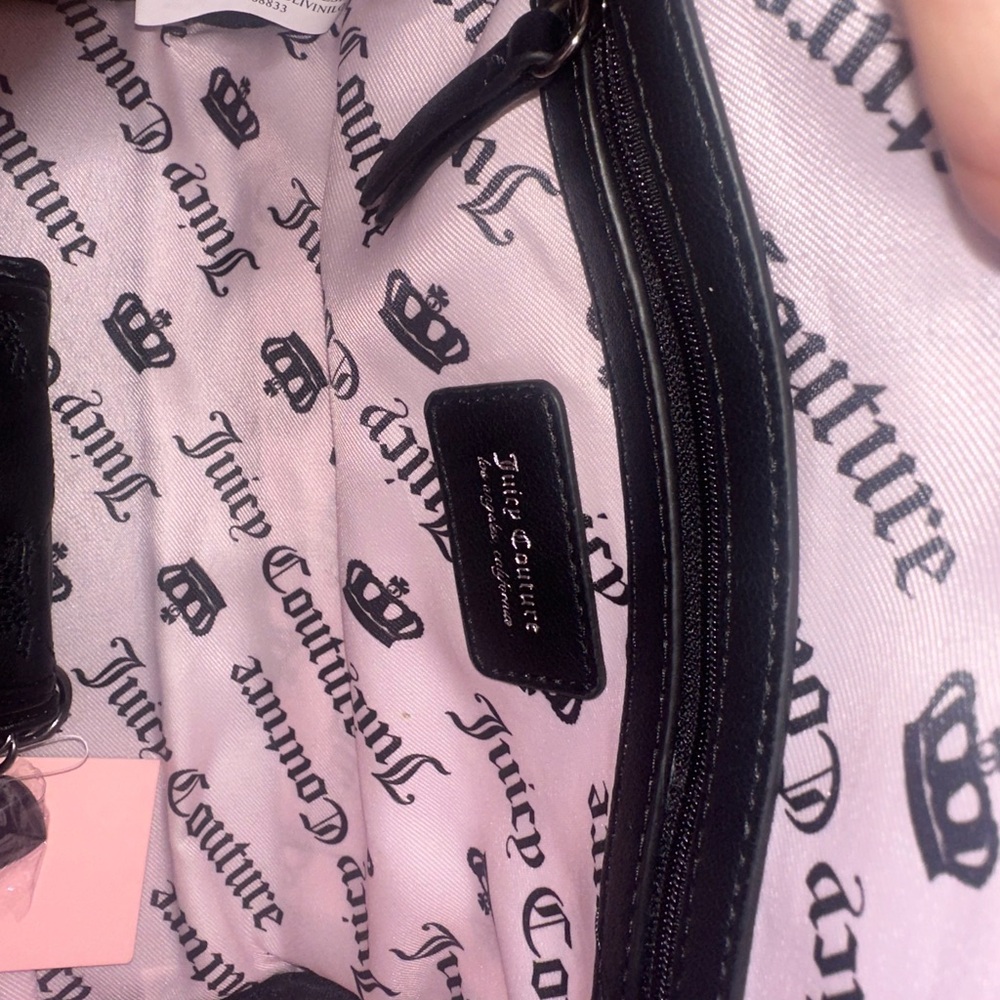 Juicy Couture Tie the Knot Black Liquorice Satchel /Crossbody Wallet Set - Picture 10 of 12